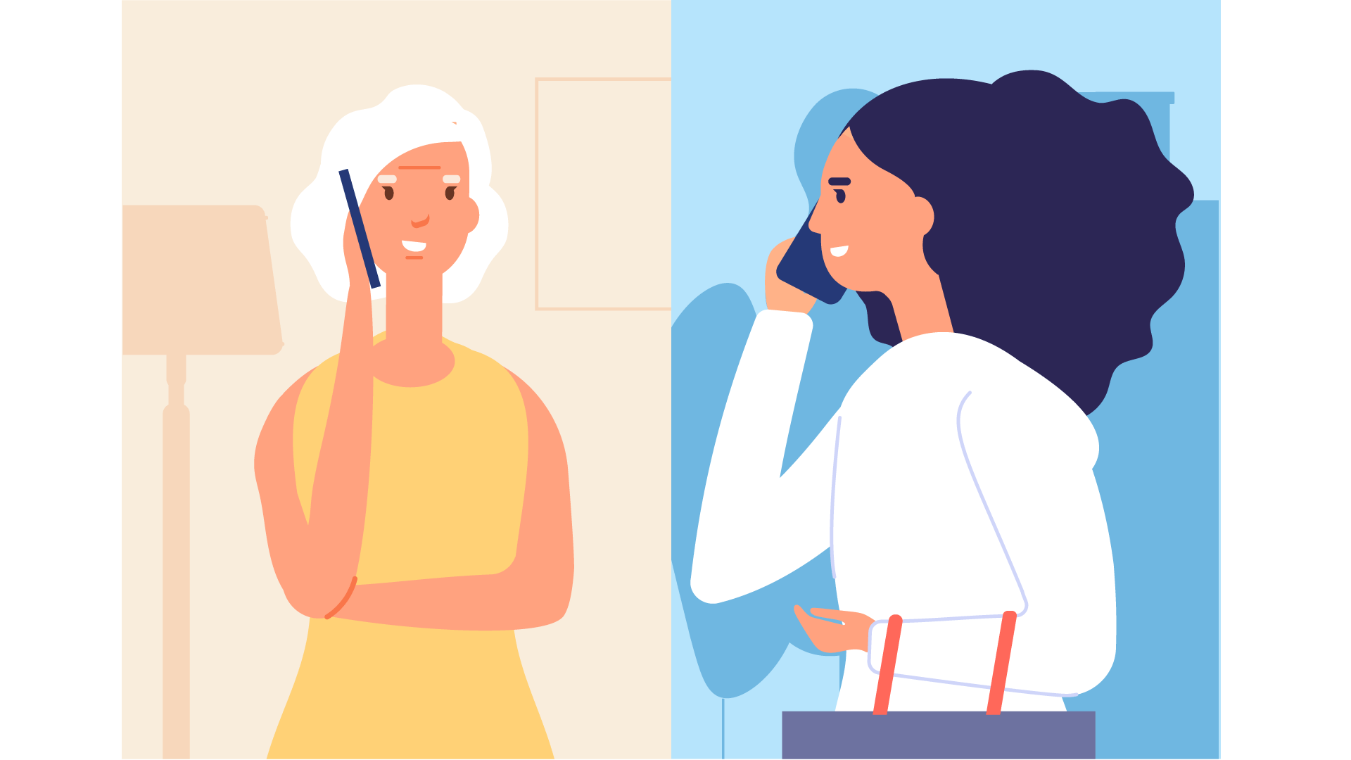 Two people calling